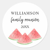 Sticker Rond Réunion familiale de pastèque (Devant)