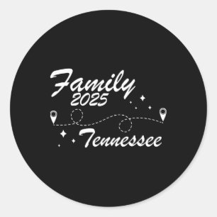 Sticker Rond Réunion familiale Tennessee Road Trip 2025 Summer