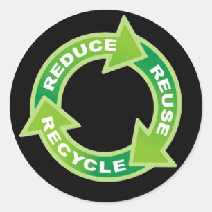 Sticker Rond Réutiliser l'autocollant de recyclage