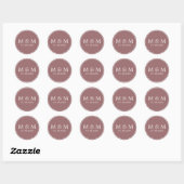 Sticker Rond Rêve d'automne | Monogramme classique Mariage (Feuille)