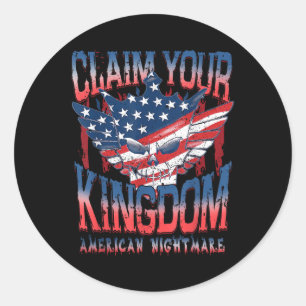 Sticker Rond Rêve du drapeau américain vintage Revendiquer vos