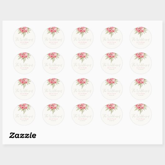 Sticker Rond Rêve Fuchsia (Feuille)