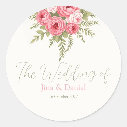 Sticker Rond Rêve Fuchsia (Devant)