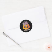 Sticker Rond Réveillez-moi C'est Halloween Drôle couchant (Enveloppe)