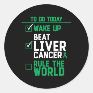 Sticker Rond Réveillez-Vous Le Cancer Du Foie Qui Règne Dans Le