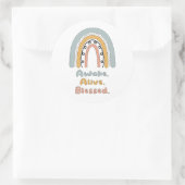 Sticker Rond Réveillez-vous, vivant, bénie motivation boho arc  (Sac)