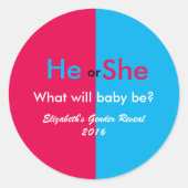 Sticker Rond Révélation de genre (Devant)