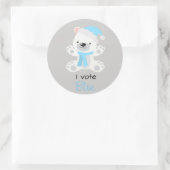 Sticker Rond Révélation de genre Je vote Bleu Polar Ours Noël (Sac)