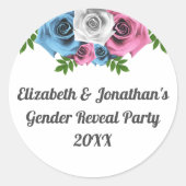 Sticker Rond Révélation de genre Rose Bouquet (Devant)