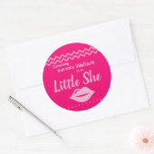 Sticker Rond Révélation de genre rose "Little She" (Enveloppe)