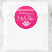 Sticker Rond Révélation de genre rose "Little She" (Sac)