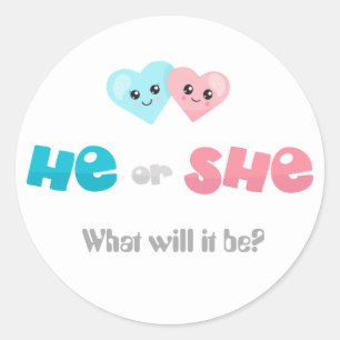 Sticker Rond Révéler le genre Que sera-t-il ou elle