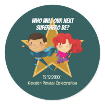 Révéler le genre Superhero mignon bleu rose vert