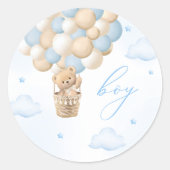 Sticker Rond Révéler le genre Teddy Bear Blue Boy (Devant)
