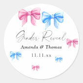 Sticker Rond Révéler Le Sexe. Fille ou garçon (Devant)