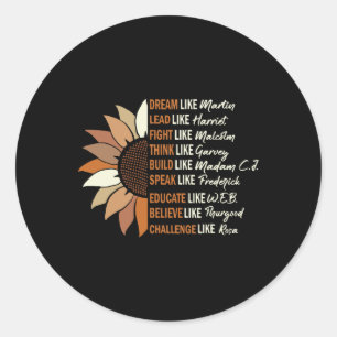 Sticker Rond Rêver Comme Martin Plomb Comme Harriet Black Histo