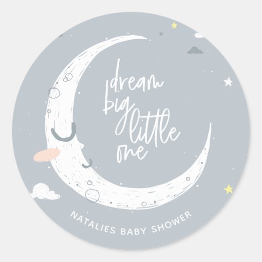 Sticker Rond Rêver grand petit baby shower fête (Devant)