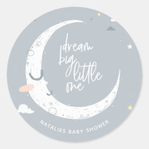 Sticker Rond Rêver grand petit baby shower fête