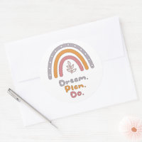 Rêver, planifier, faire motivationnel coloré boho