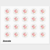 Sticker Rond Rêver rose | Mariage Botanique Adresse de retour (Feuille)