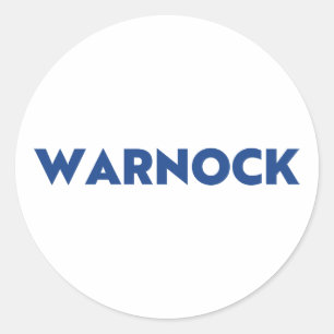 Sticker Rond Révérend Warnock Géorgie Sénat deuxième tour bleu 