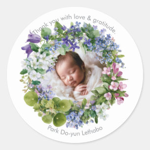 Sticker Rond Rêverie de Fleur Sauvage Merci