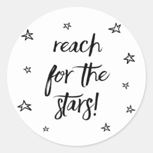 Sticker Rond Rêves d'attitude Citation Mariage Noir Étoiles
