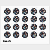Sticker Rond Rêves de Licorne (Feuille)
