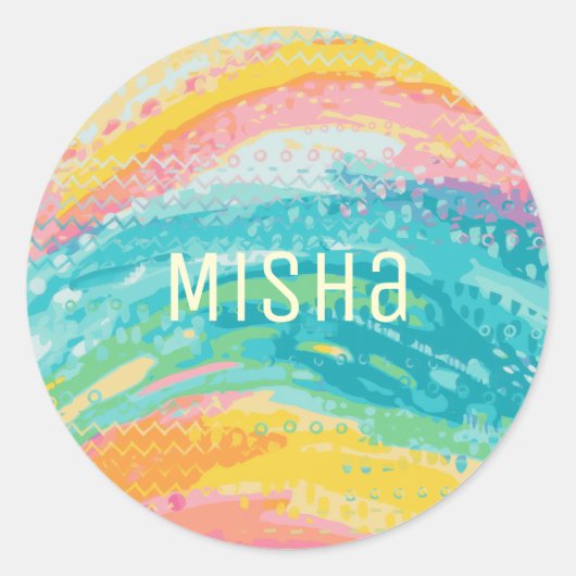 Sticker Rond Rêves de piscine à marée tropicale (Devant)