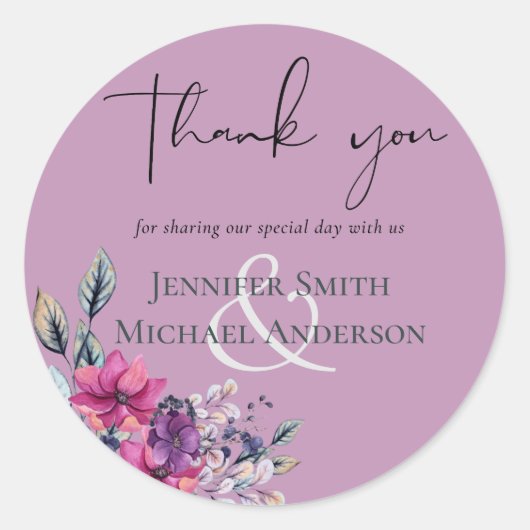 Sticker Rond Rêves Fuchsia Coordonne Sage et Rose Profond (Devant)