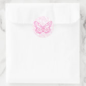 Sticker Rond Rêves papillon (rose-simple) (Sac)