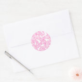 Sticker Rond Rêves papillons (rose) (Enveloppe)