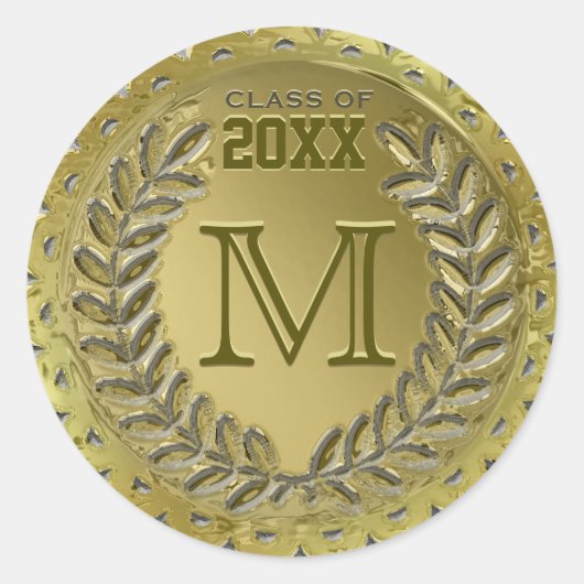 Sticker Rond Revêtement d'or Faux (Devant)