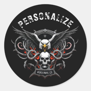 Sticker Rond Revêtement en métal lourd Rock & Roll Band Article