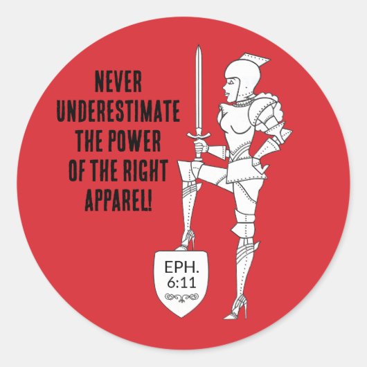 Sticker Rond « Revêtez la panoplie complète » (Devant)