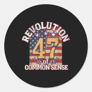 Sticker Rond Révolution Du Bon Sens Trump 47 Président