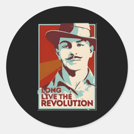 Sticker Rond Révolution Shaheed Bhagat Singh (Devant)