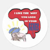 Sticker Rond Revolutionary thinking monkey (Devant)