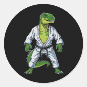 Sticker Rond Rex Dinosaur Arts martiaux Artiste martiale Jiu-ji