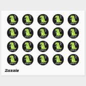 Sticker Rond Rex Nerveux Dinosaure Dinosaure TRex Pun Dark BG (Feuille)