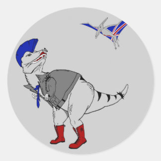 Sticker Rond Rex Punkasaurus