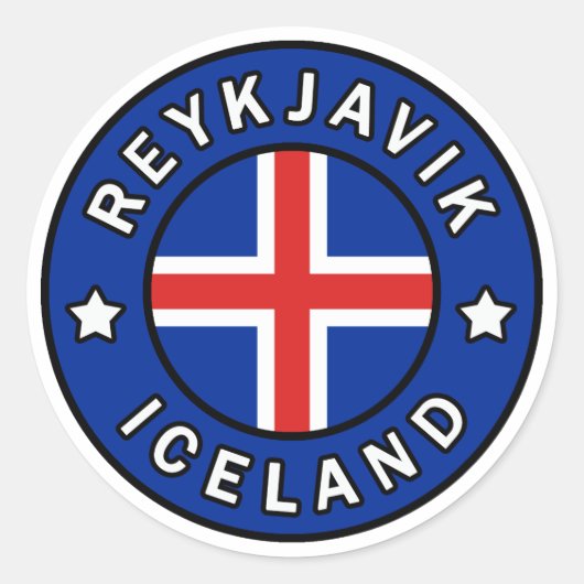 Sticker Rond Reykjavik Islande (Devant)