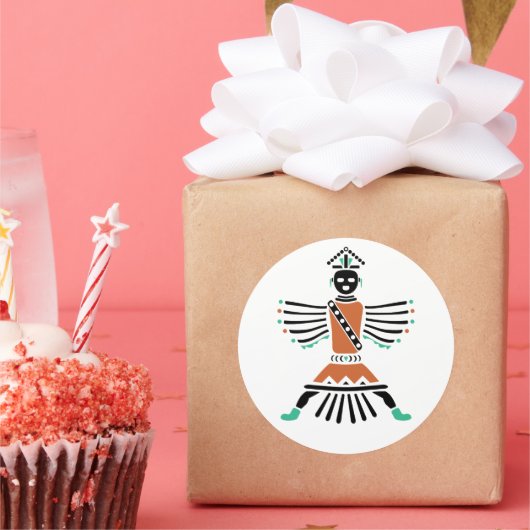 Sticker Rond rez couteau guerrier (Fête)