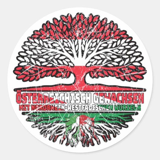 Sticker Rond Rhénanie-du-Nord-Westphalie Autriche (Devant)