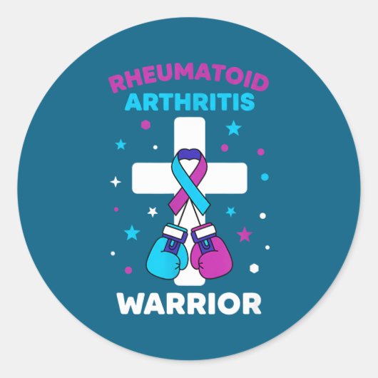 Sticker Rond Rheumatoid Warrior Arthritis Awareness Laugh (Devant)