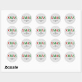 Sticker Rond Rhinestone Parties scintillant Noël Rouge Vert Noë (Feuille)