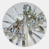 Sticker Rond Rhinestones Art Déco Élégant Retro Glam (Devant)