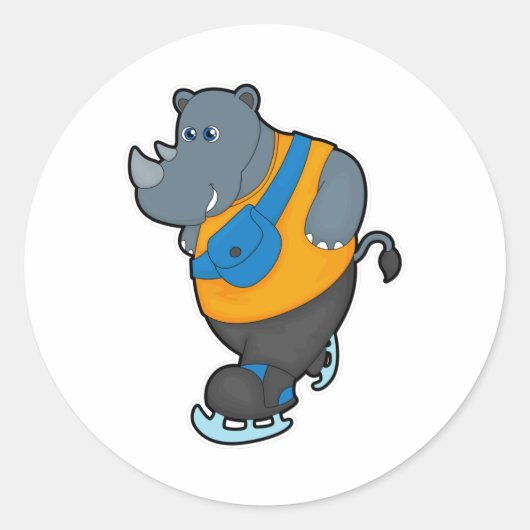 Sticker Rond Rhino at Ice patinage avec Sling bag (Devant)