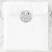 Sticker Rond Rhino Baby shower vert (Sac)