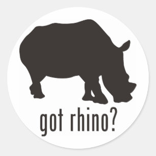 Sticker Rond Rhinoceros